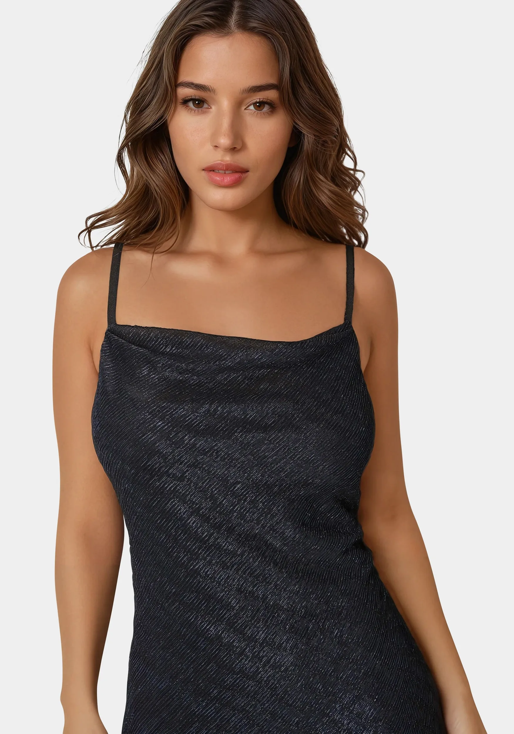 Pleated Cowl Neck Midi Dress sold by Bebe product image thumbnail 4