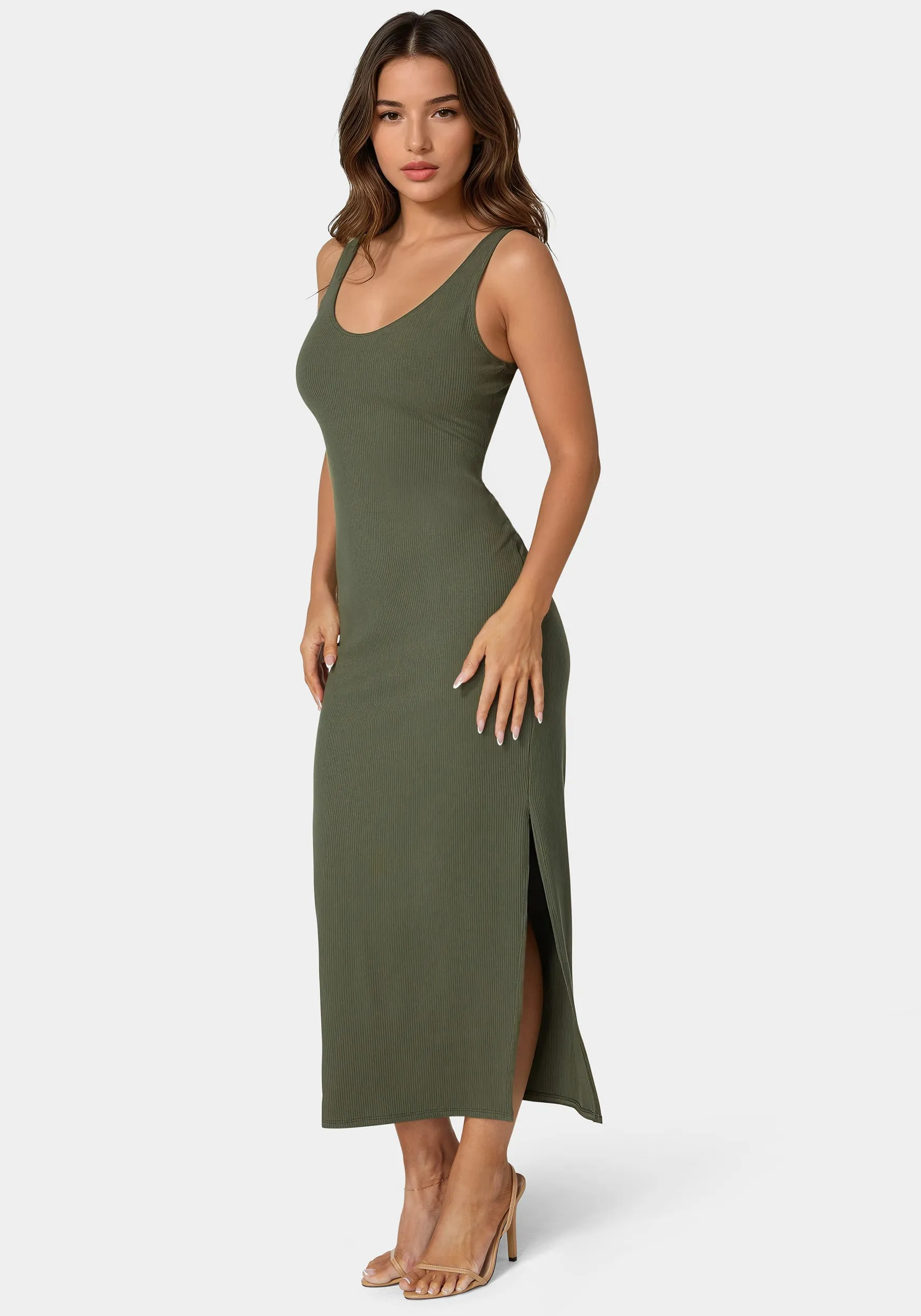 V Neck Rib Tank Maxi Dress sold by Bebe product image thumbnail 2
