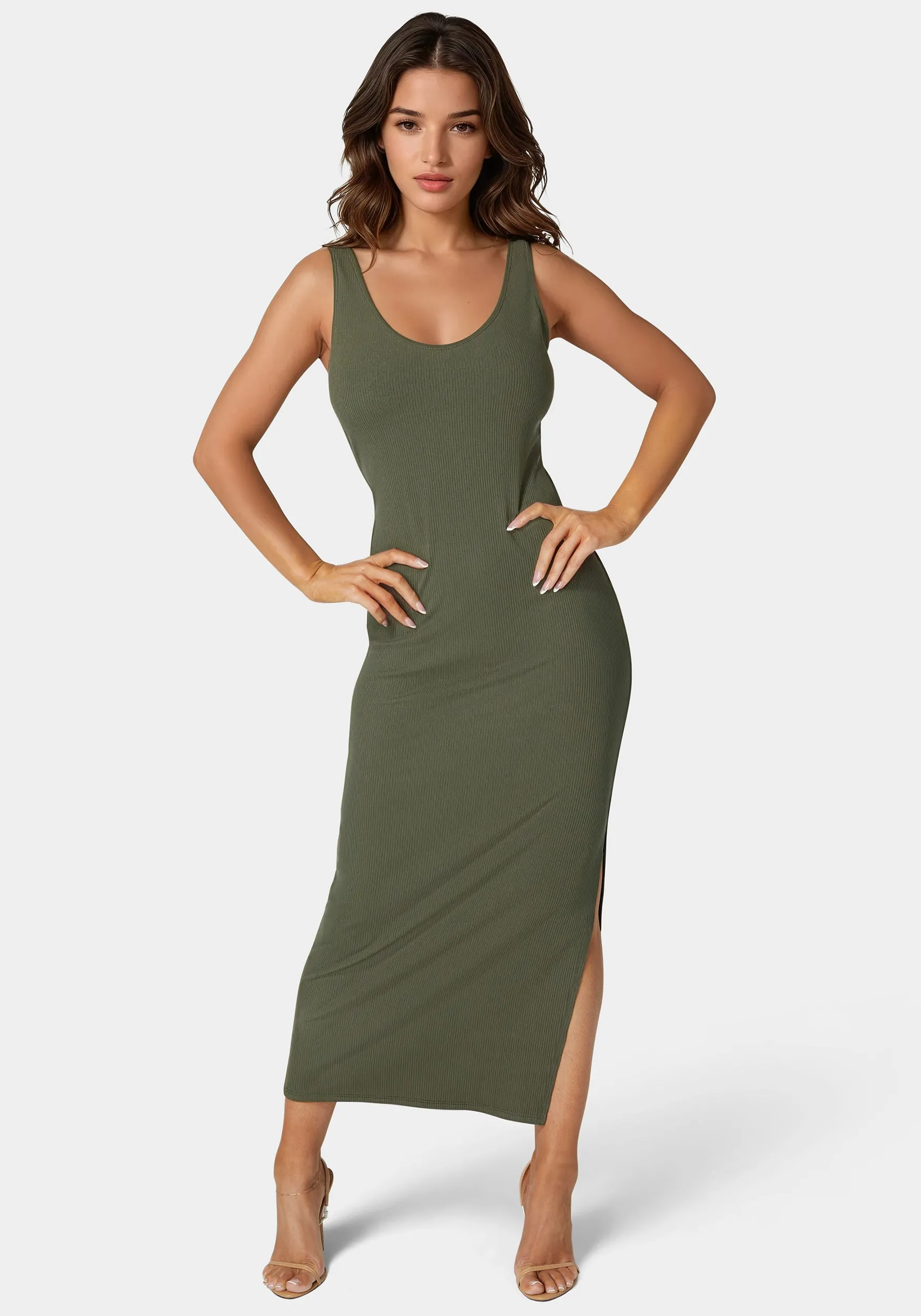 V Neck Rib Tank Maxi Dress sold by Bebe