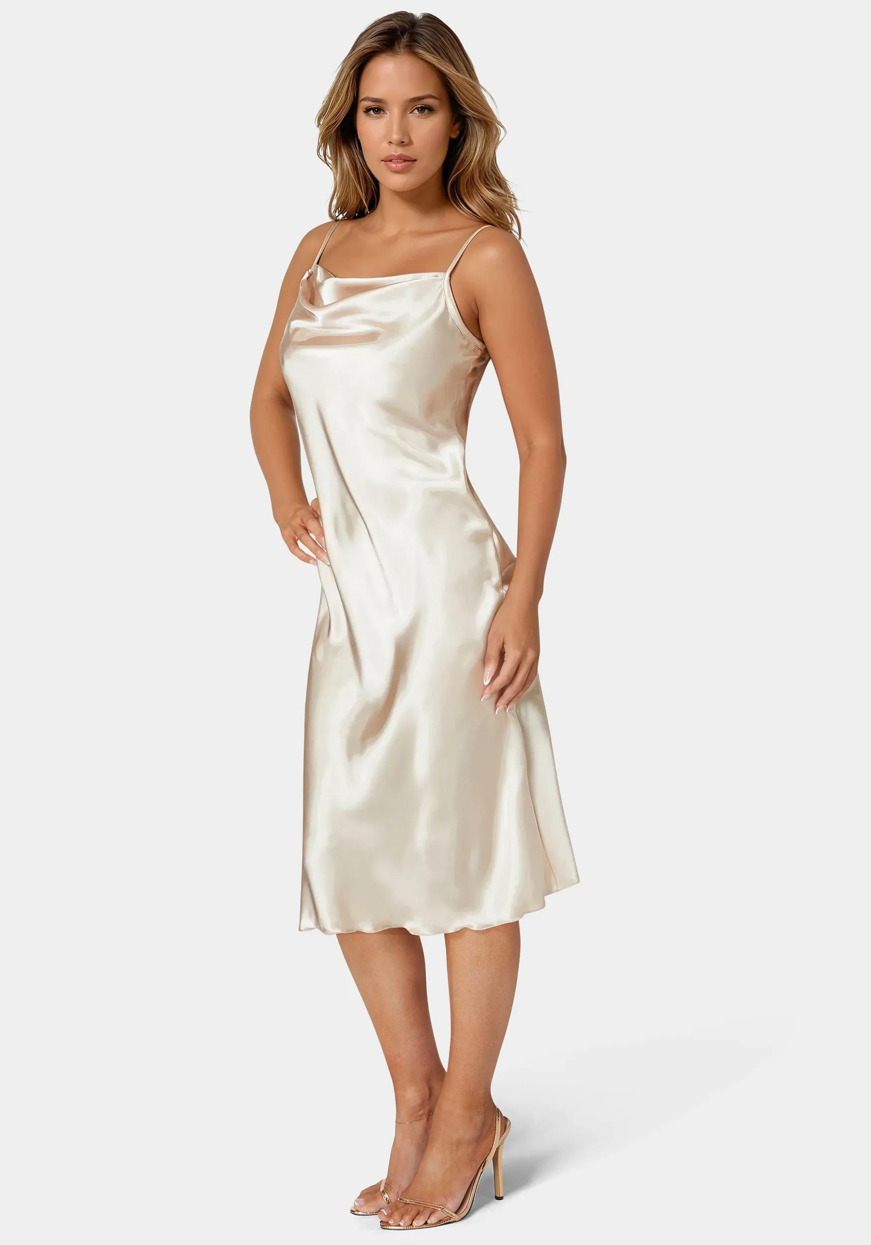 Satin Slip Midi Dress sold by Bebe product image thumbnail 2