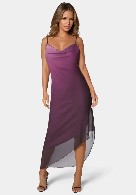 Ombre Chiffon Cowl Dress sold by Bebe