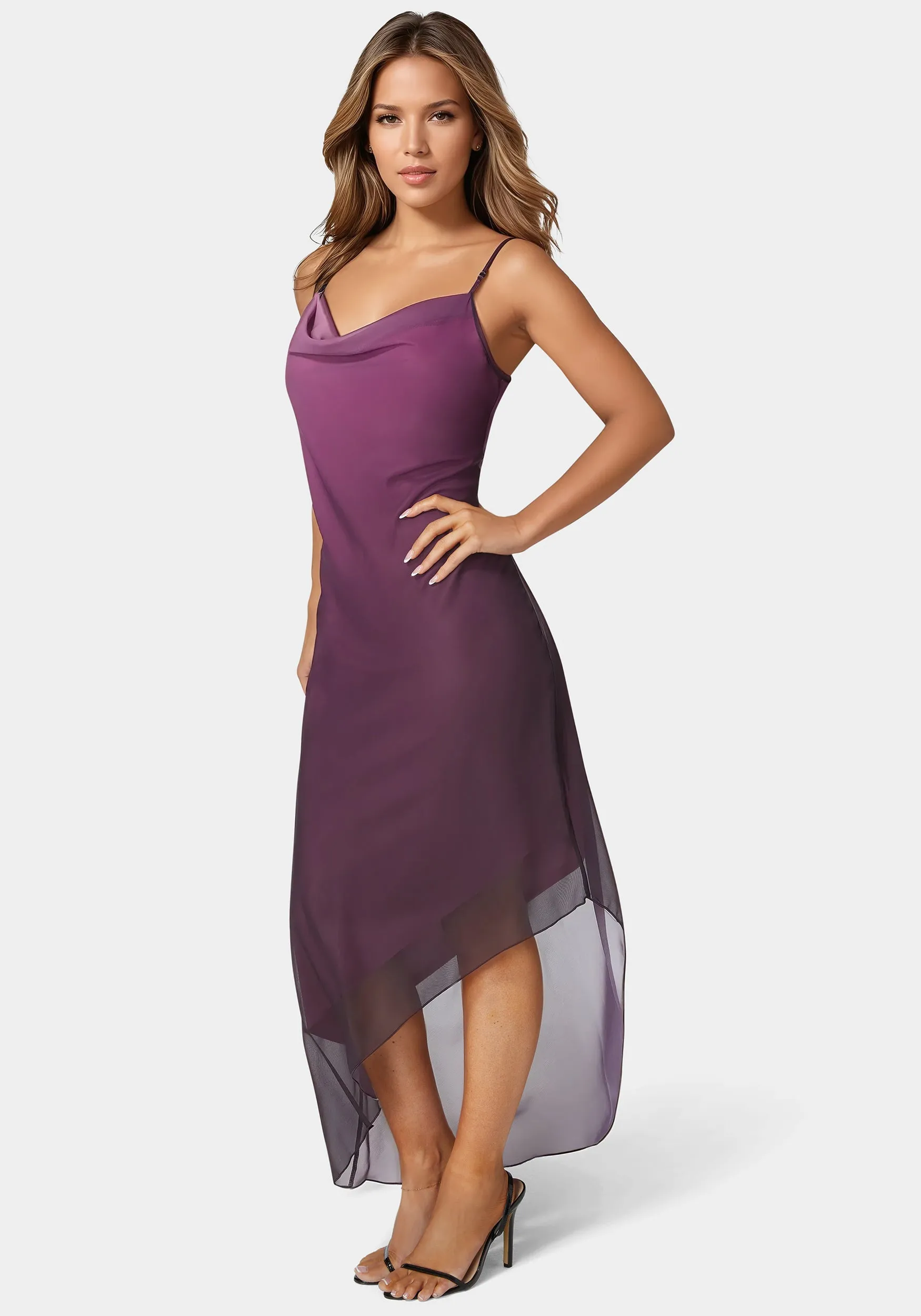 Ombre Chiffon Cowl Dress sold by Bebe product image thumbnail 2