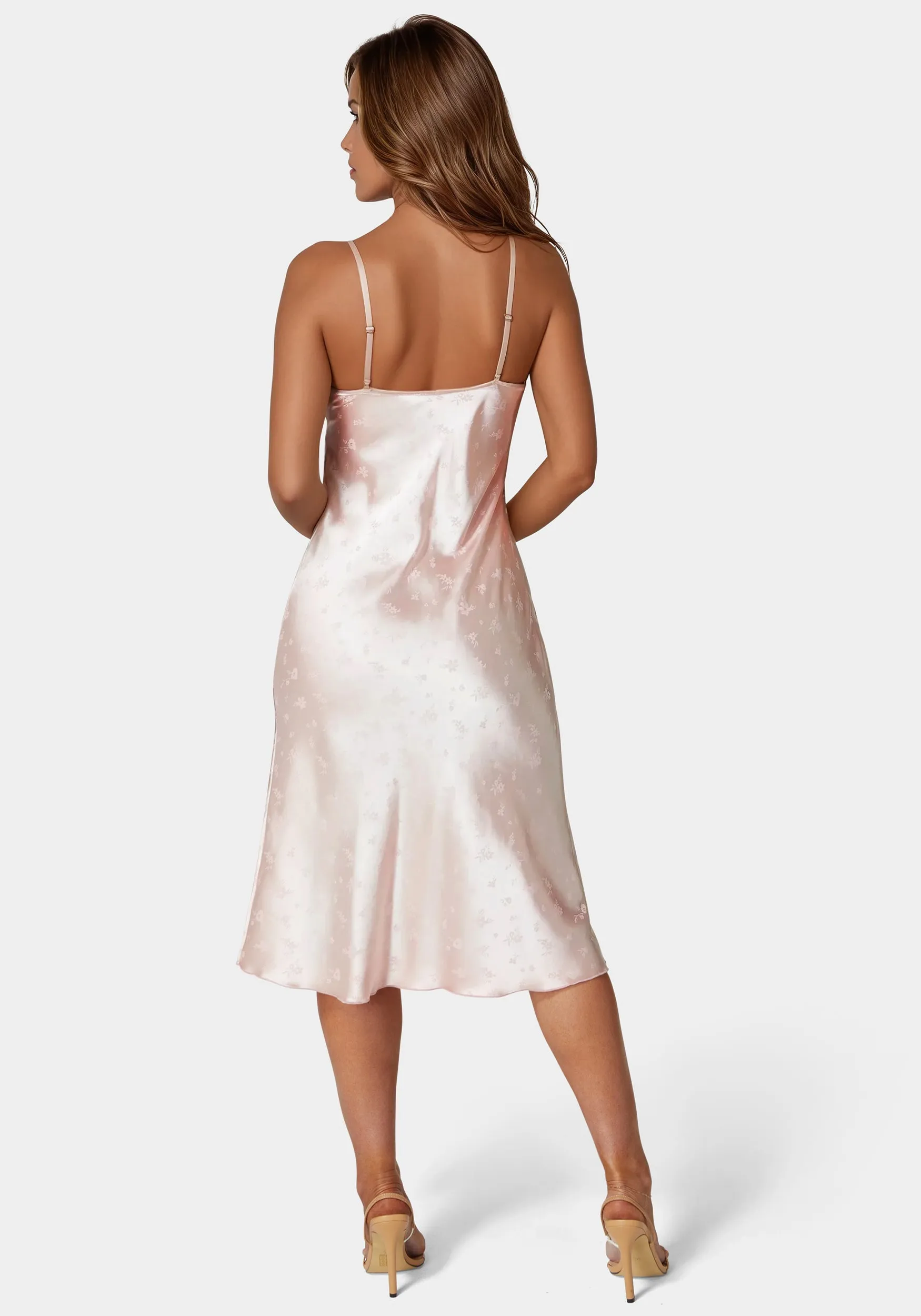 Cowl Neck Midi Satin Jacquard Dress sold by Bebe product image thumbnail 3