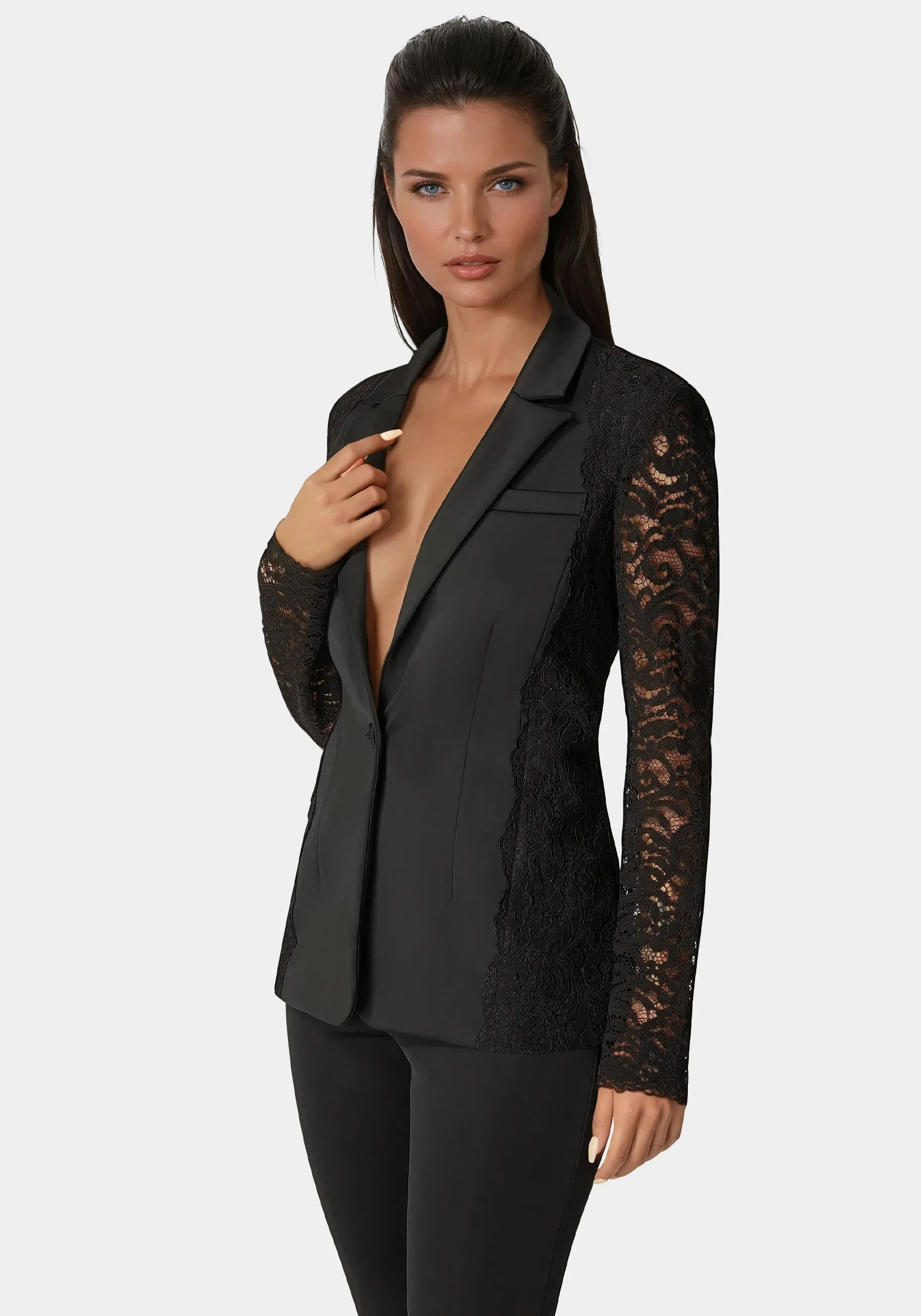 Scuba Tailored Lace Blazer sold by Bebe product image thumbnail 2