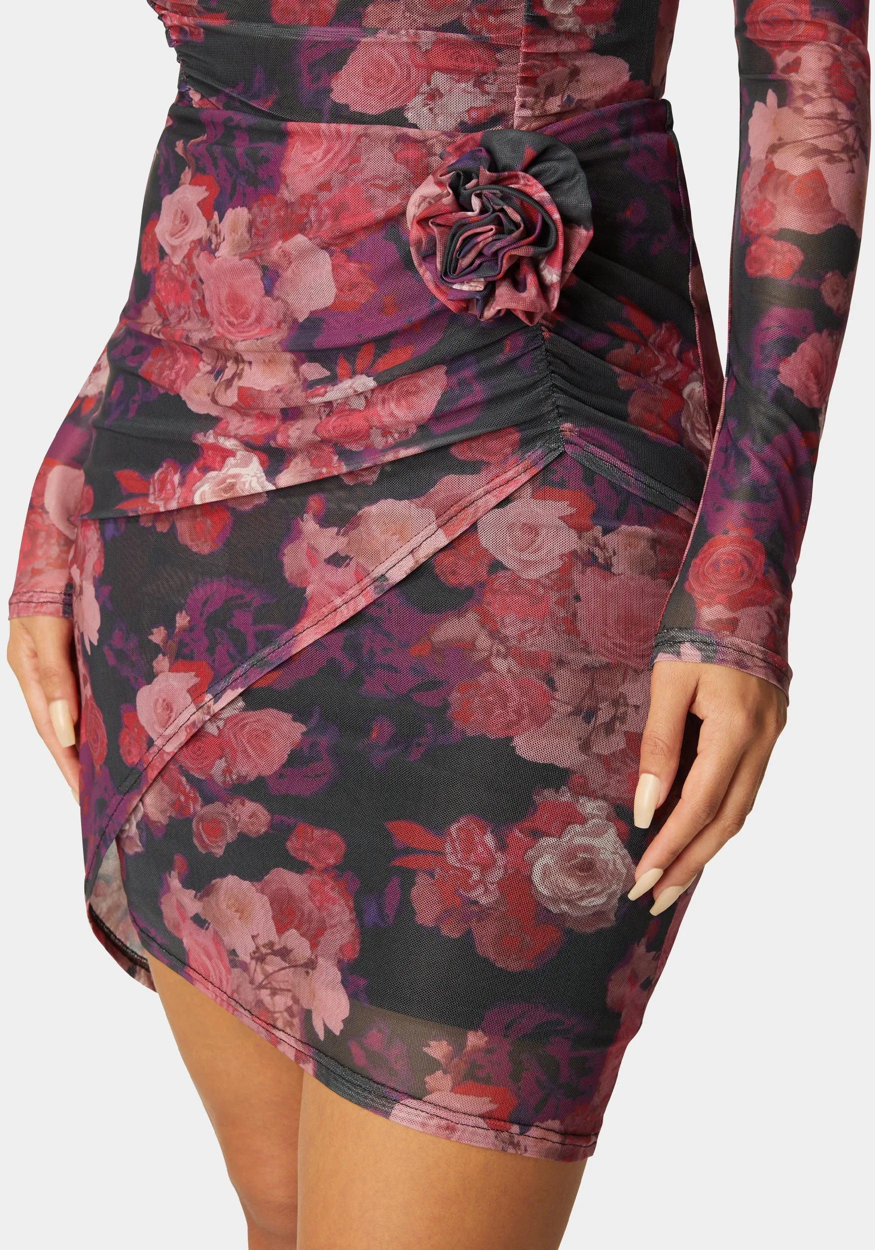 Floral Mesh Mini Skirt sold by Bebe product image thumbnail 4