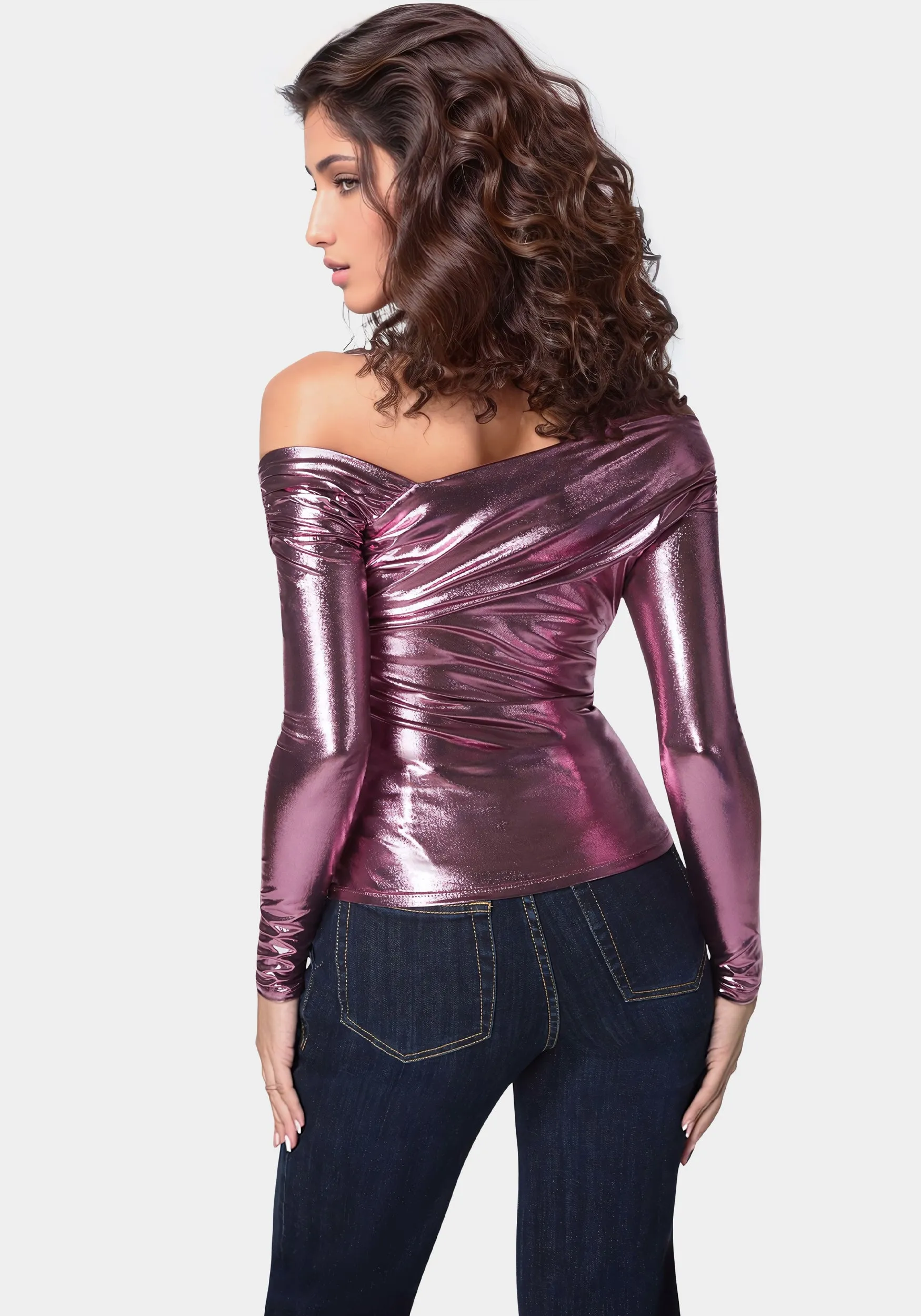 Asymmetric Draped Knit Top sold by Bebe product image thumbnail 3