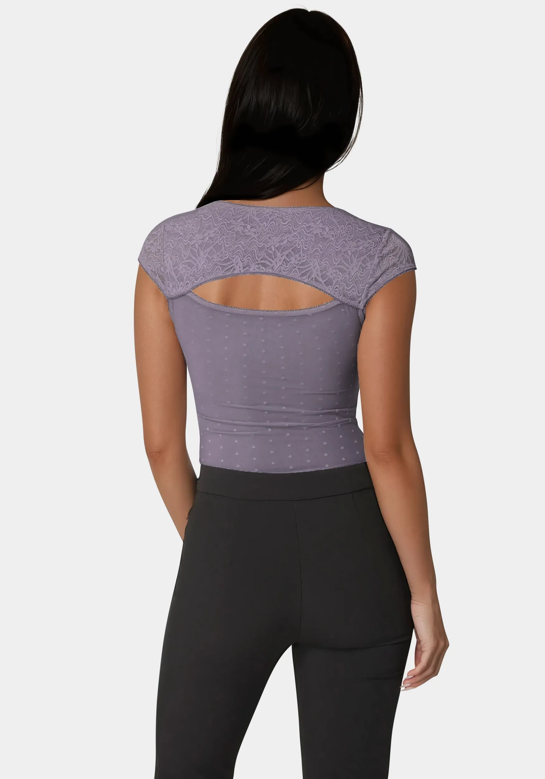 Swiss Dot Lace Bodysuit sold by Bebe product image thumbnail 3