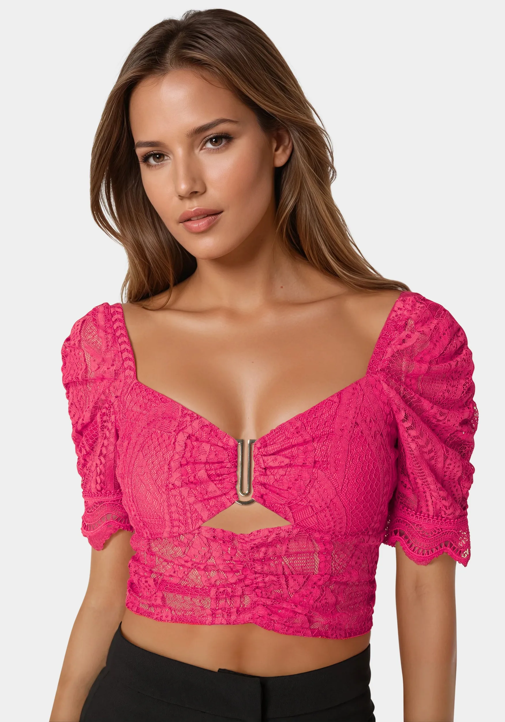 Puff Sleeve Lace Top sold by Bebe product image thumbnail 4