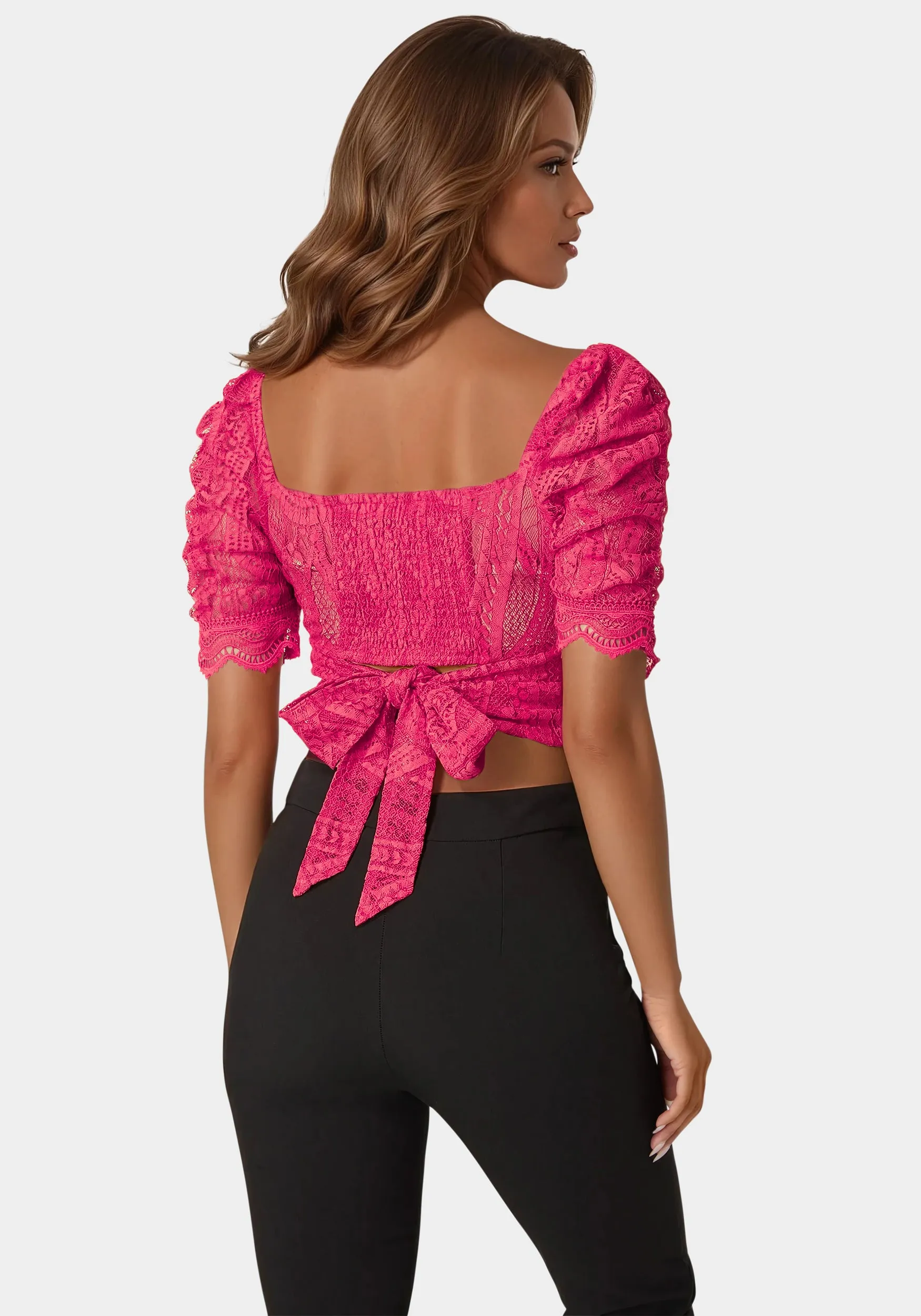 Puff Sleeve Lace Top sold by Bebe product image thumbnail 3