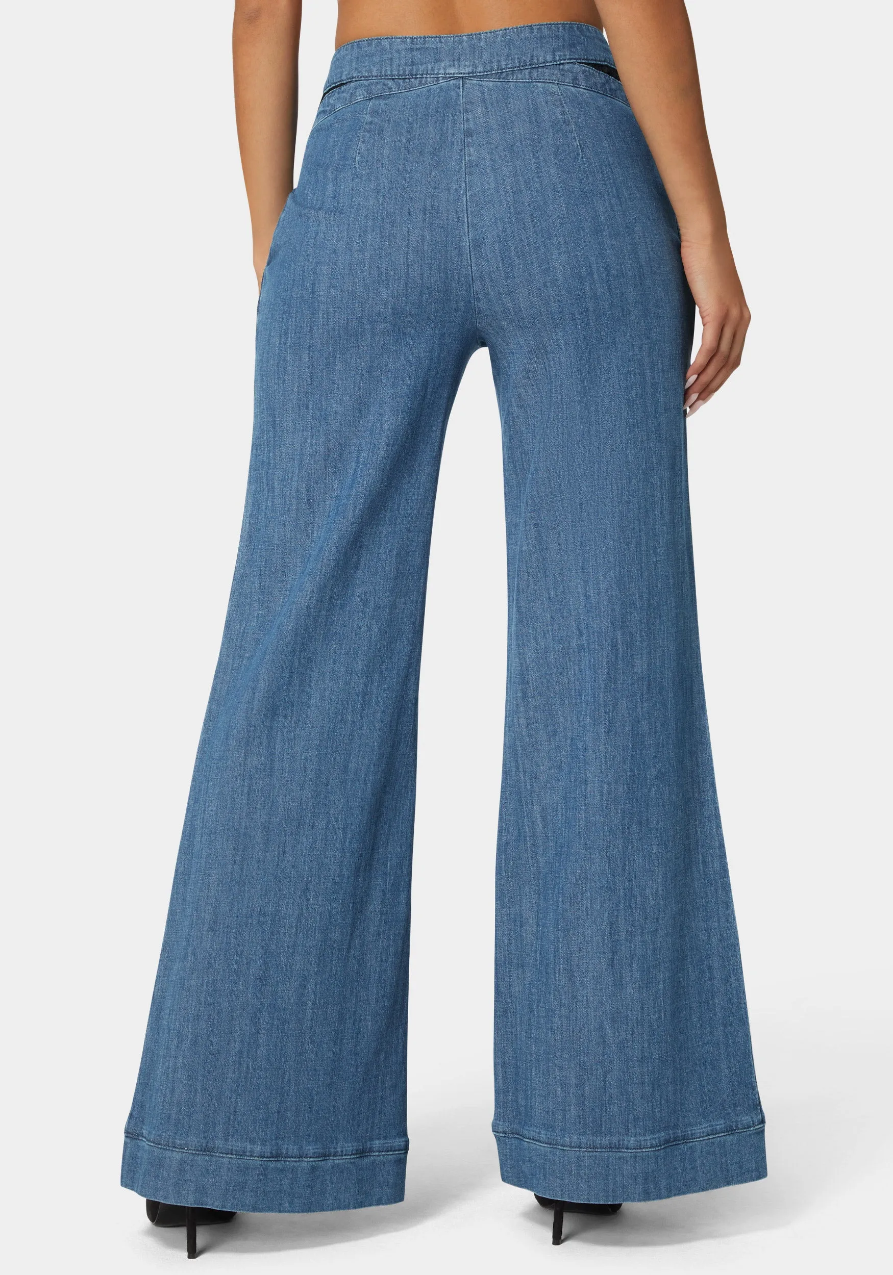 High Waist Ultra Wide Leg Denim Pant sold by Bebe product image thumbnail 3