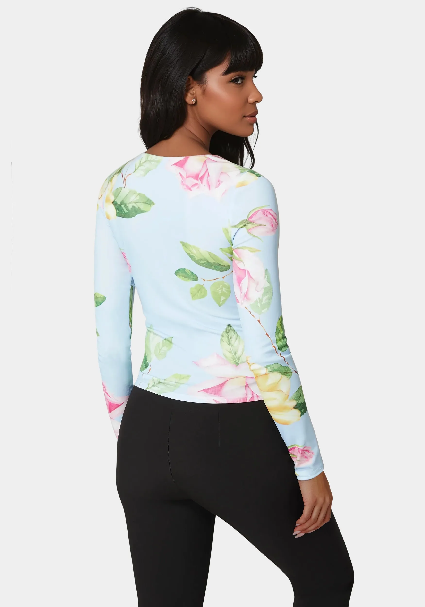 Cut Out Flower Long Sleeve Top sold by Bebe product image thumbnail 3