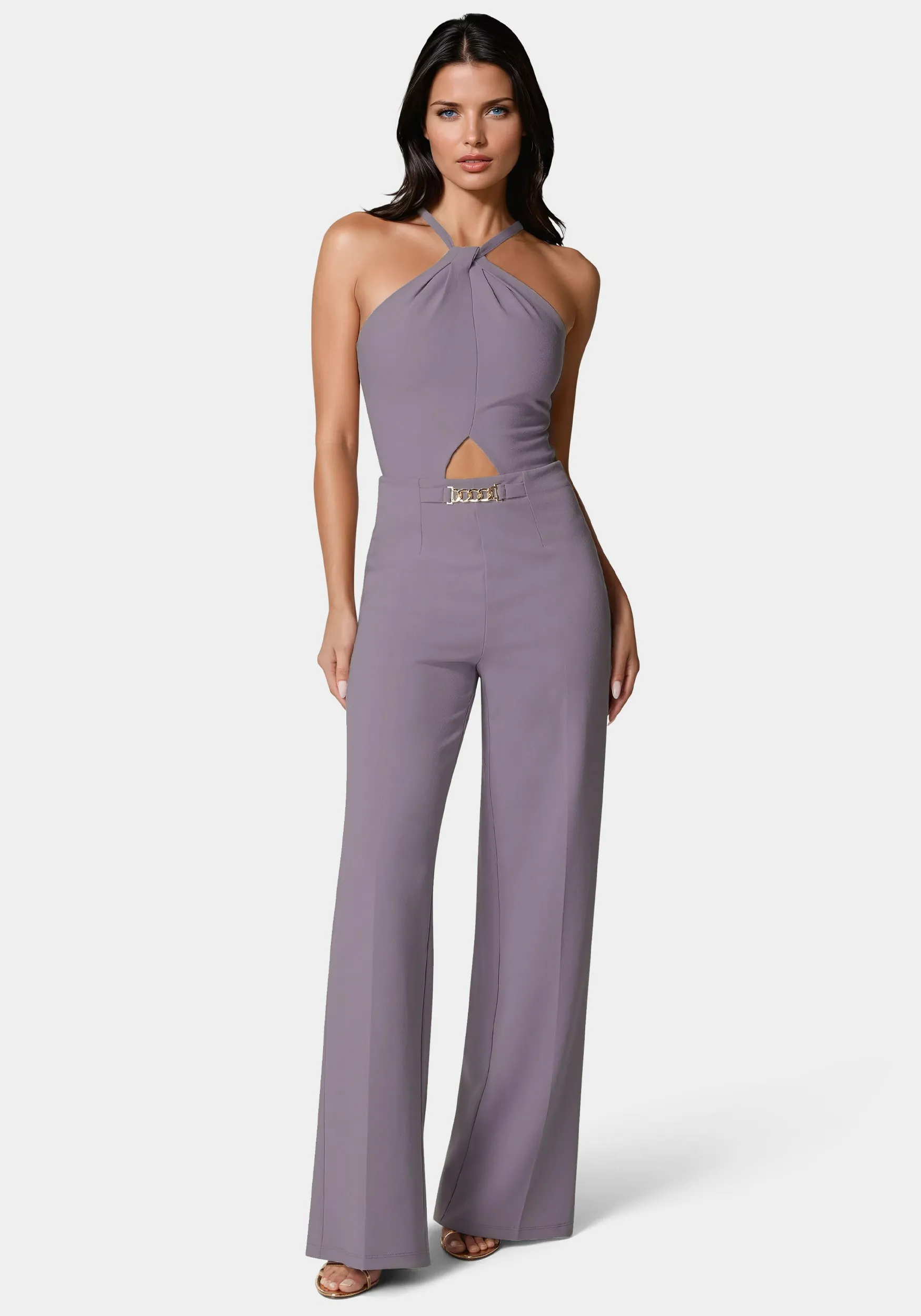 Halter Palazzo Leg Jumpsuit sold by Bebe