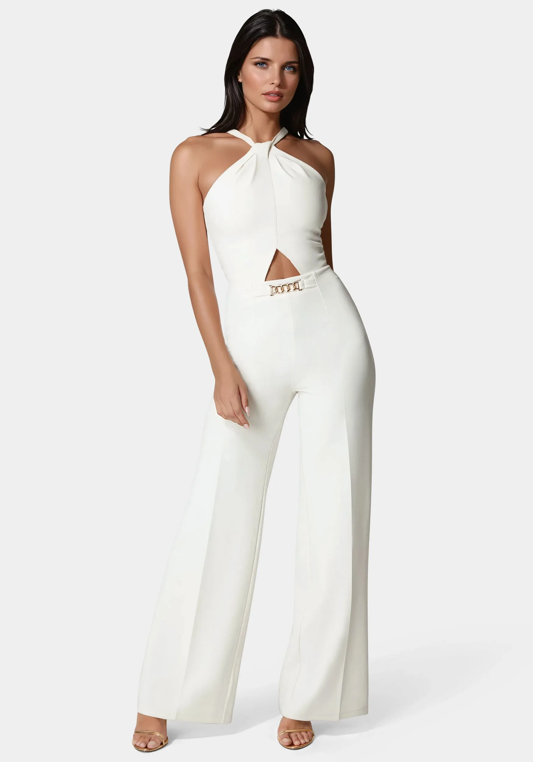 Halter Palazzo Leg Jumpsuit sold by Bebe