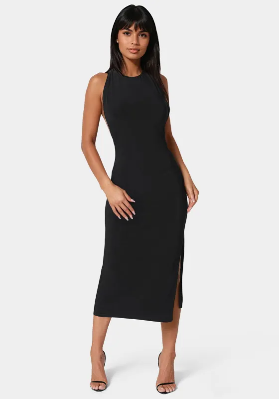 High Neck Cowl Maxi With Slit Dress sold by Bebe