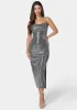 Cowl Neck Shimmer Maxi Dress sold by Bebe