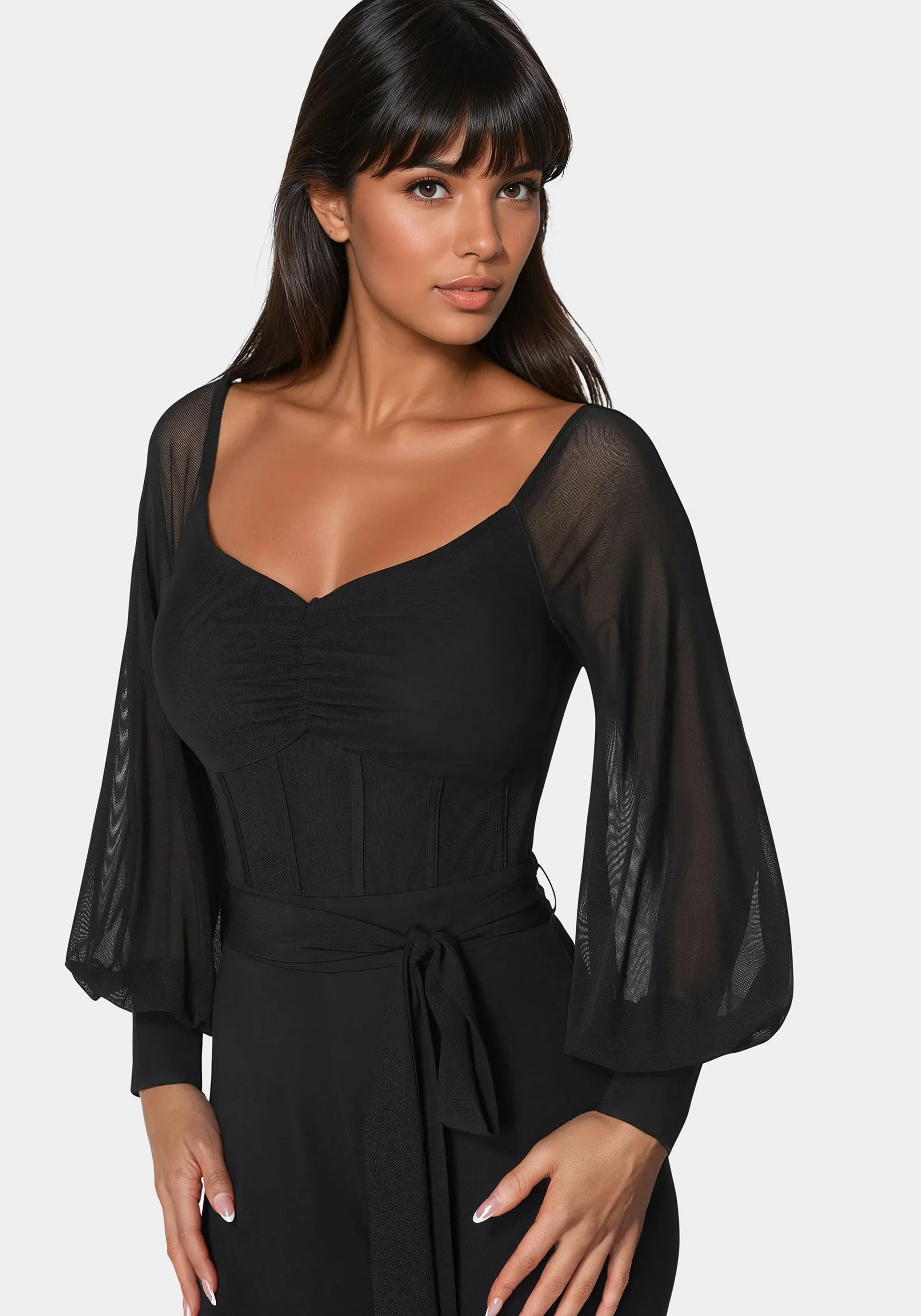 Mesh Off Shoulder Catsuit sold by Bebe product image thumbnail 4