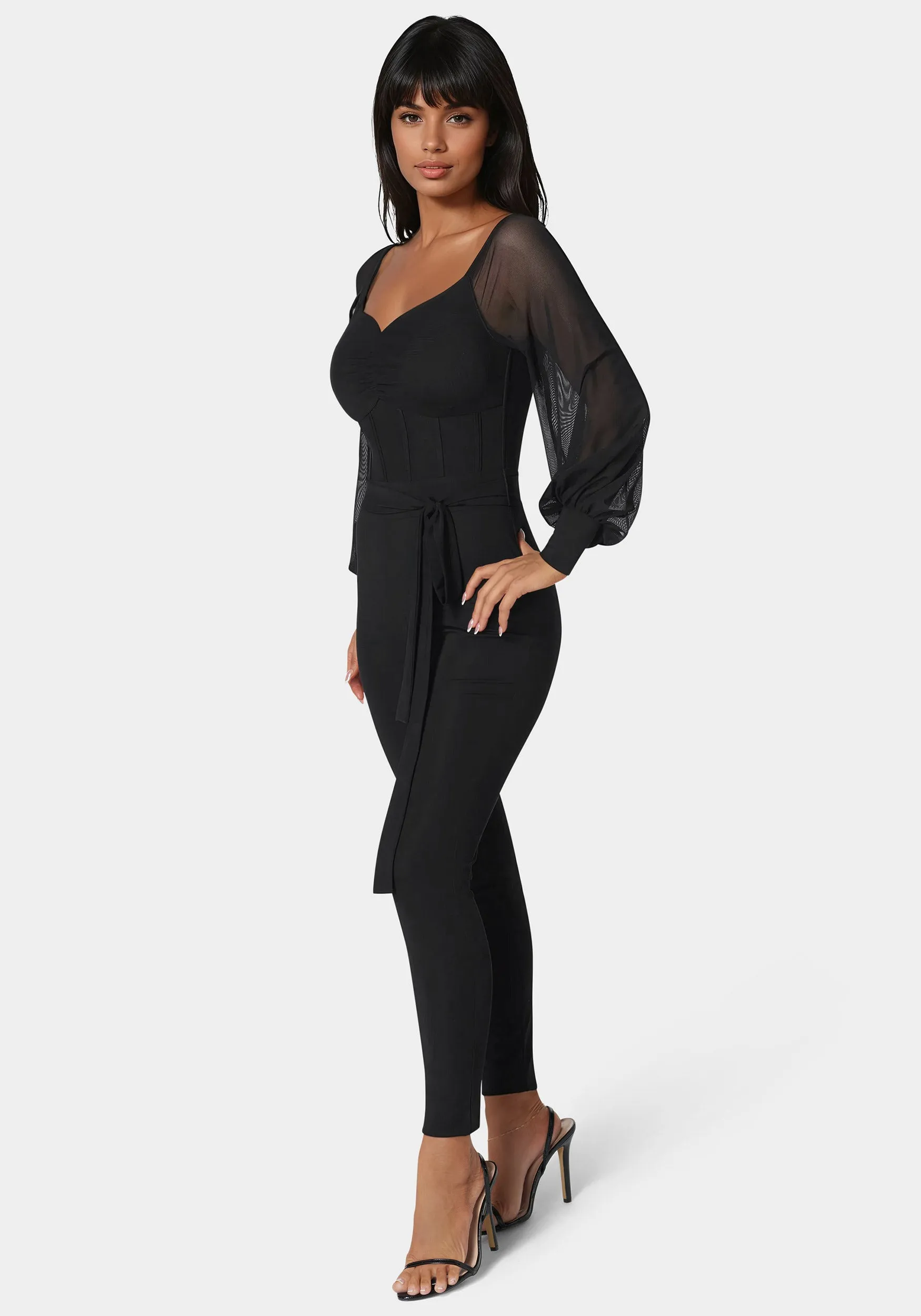Mesh Off Shoulder Catsuit sold by Bebe product image thumbnail 2