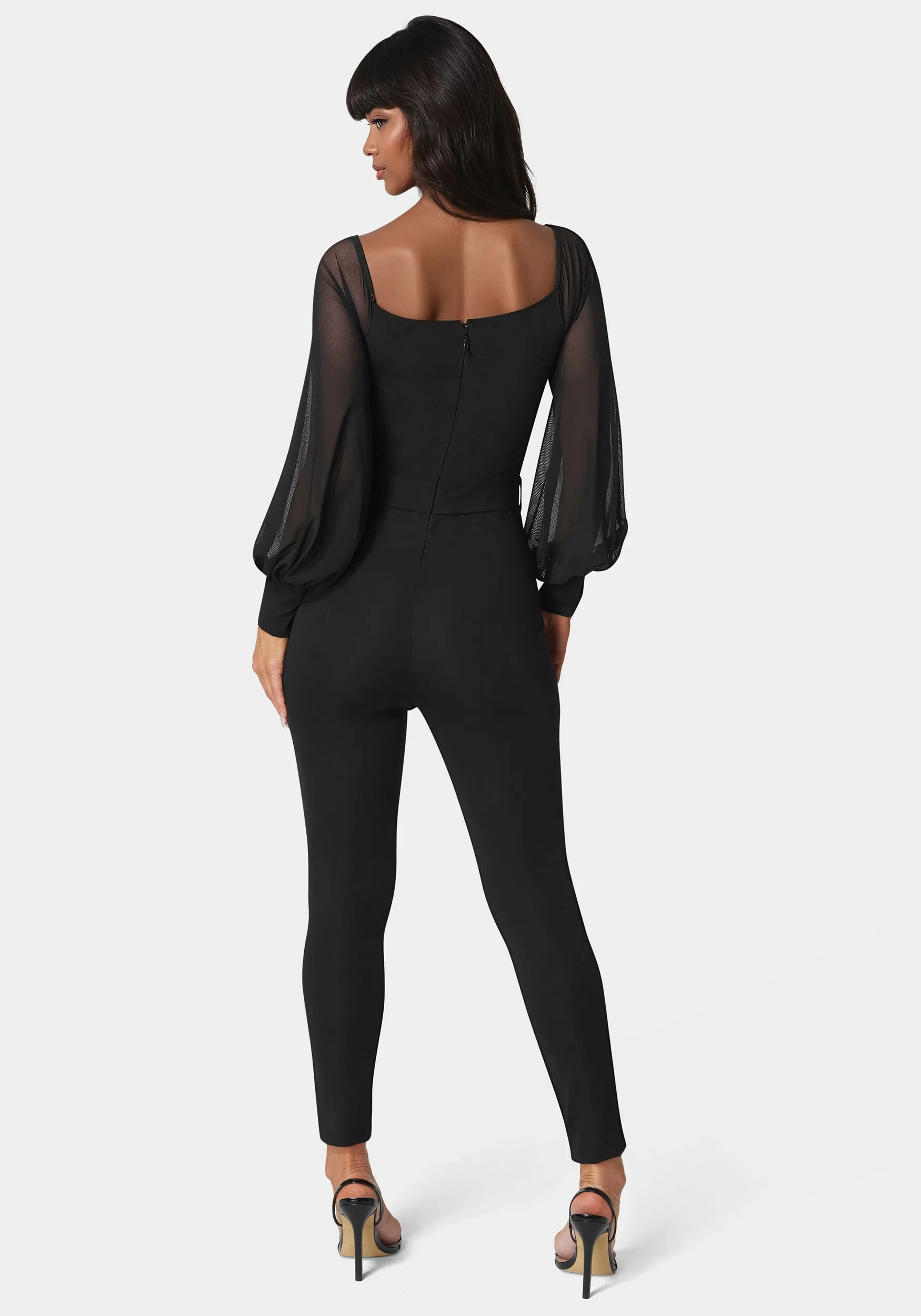 Mesh Off Shoulder Catsuit sold by Bebe product image thumbnail 3