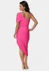 Asymmetrical High Slit Bandage Midi Dress sold by Bebe
