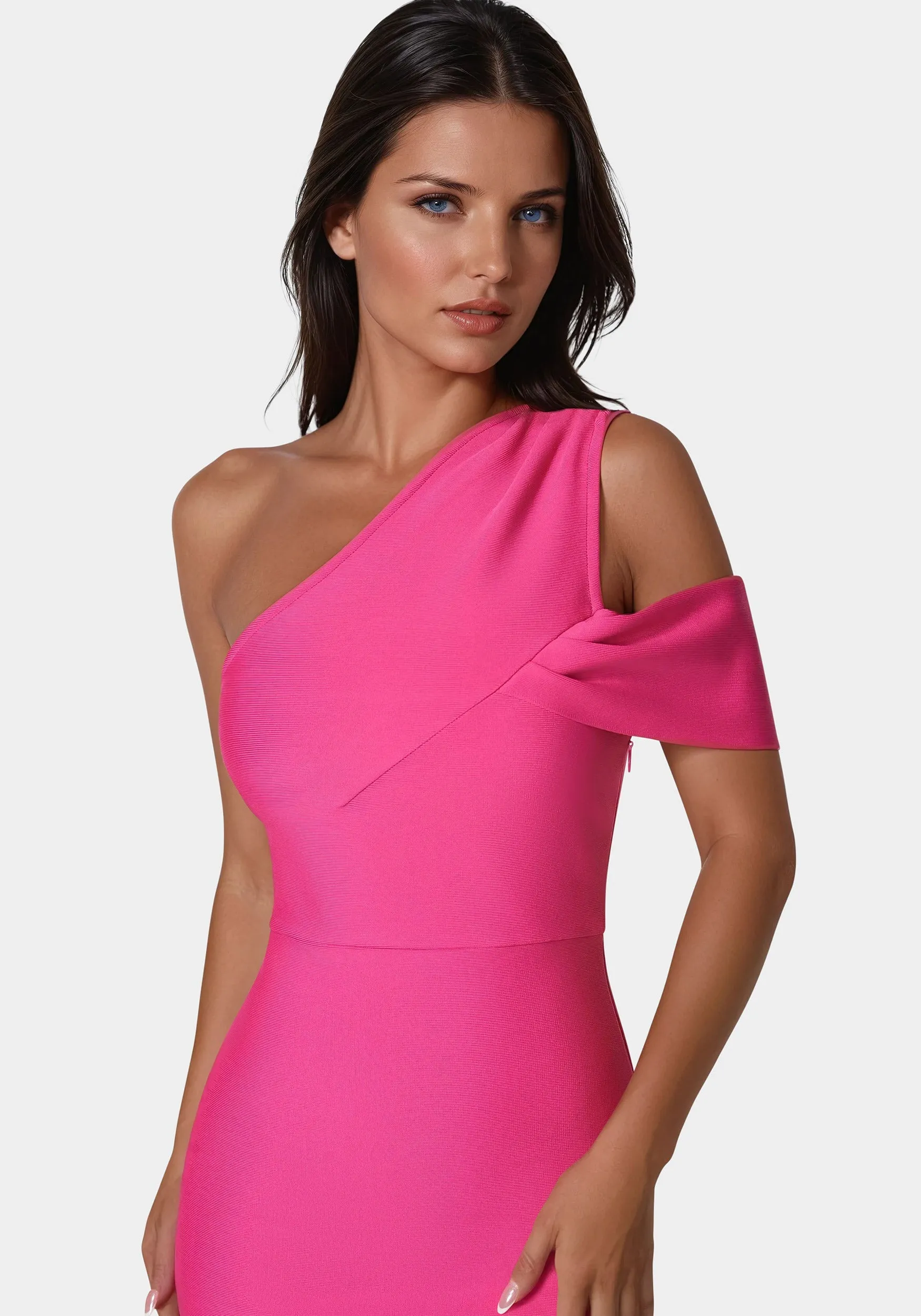 Asymmetrical High Slit Bandage Midi Dress sold by Bebe product image thumbnail 4