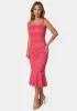 Lace Flounce Midi Dress sold by Bebe