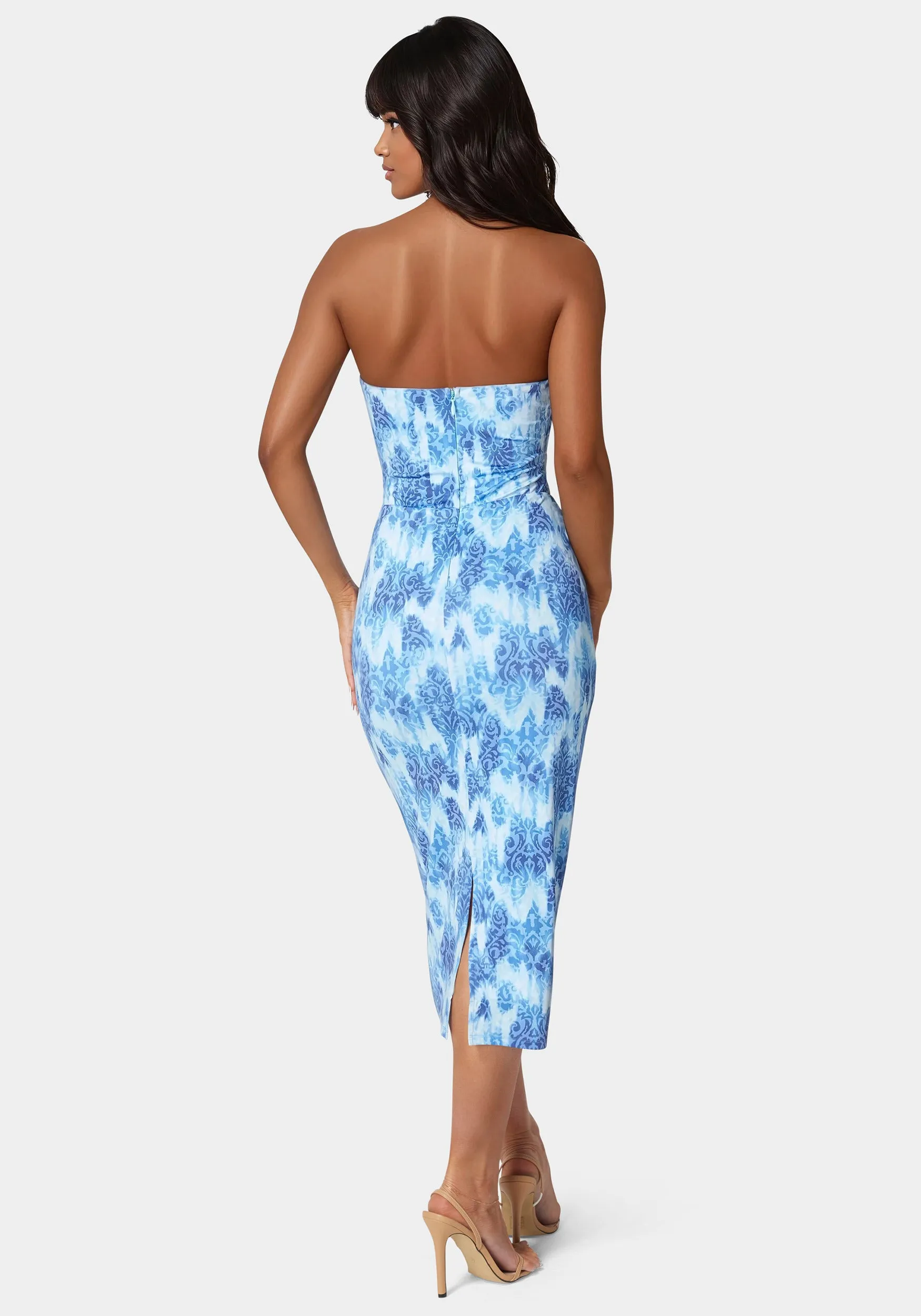 Printed Front Cutout Midi Dress sold by Bebe product image thumbnail 3