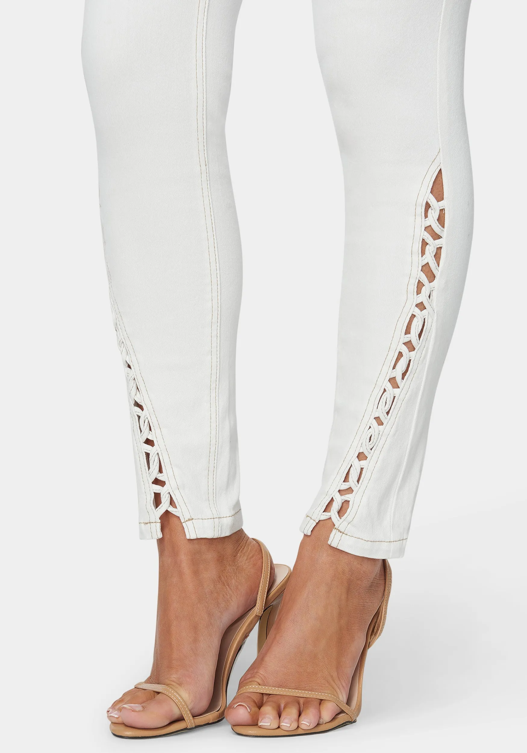 White High Waist Skinny Leg Jeans sold by Bebe product image thumbnail 4