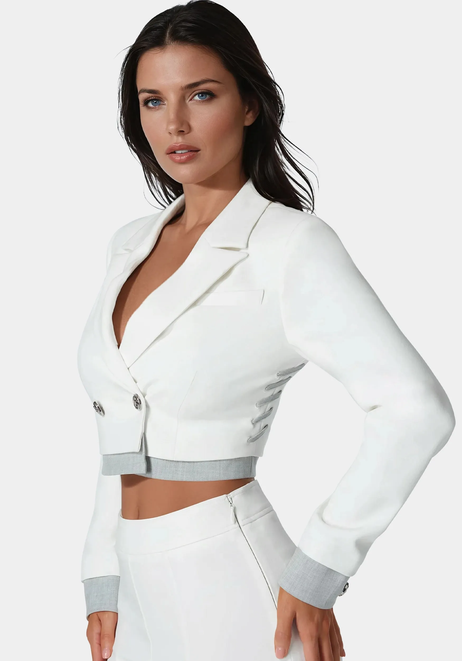 Cropped Eyelet Blazer sold by Bebe product image thumbnail 4