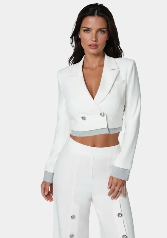 Cropped Eyelet Blazer sold by Bebe