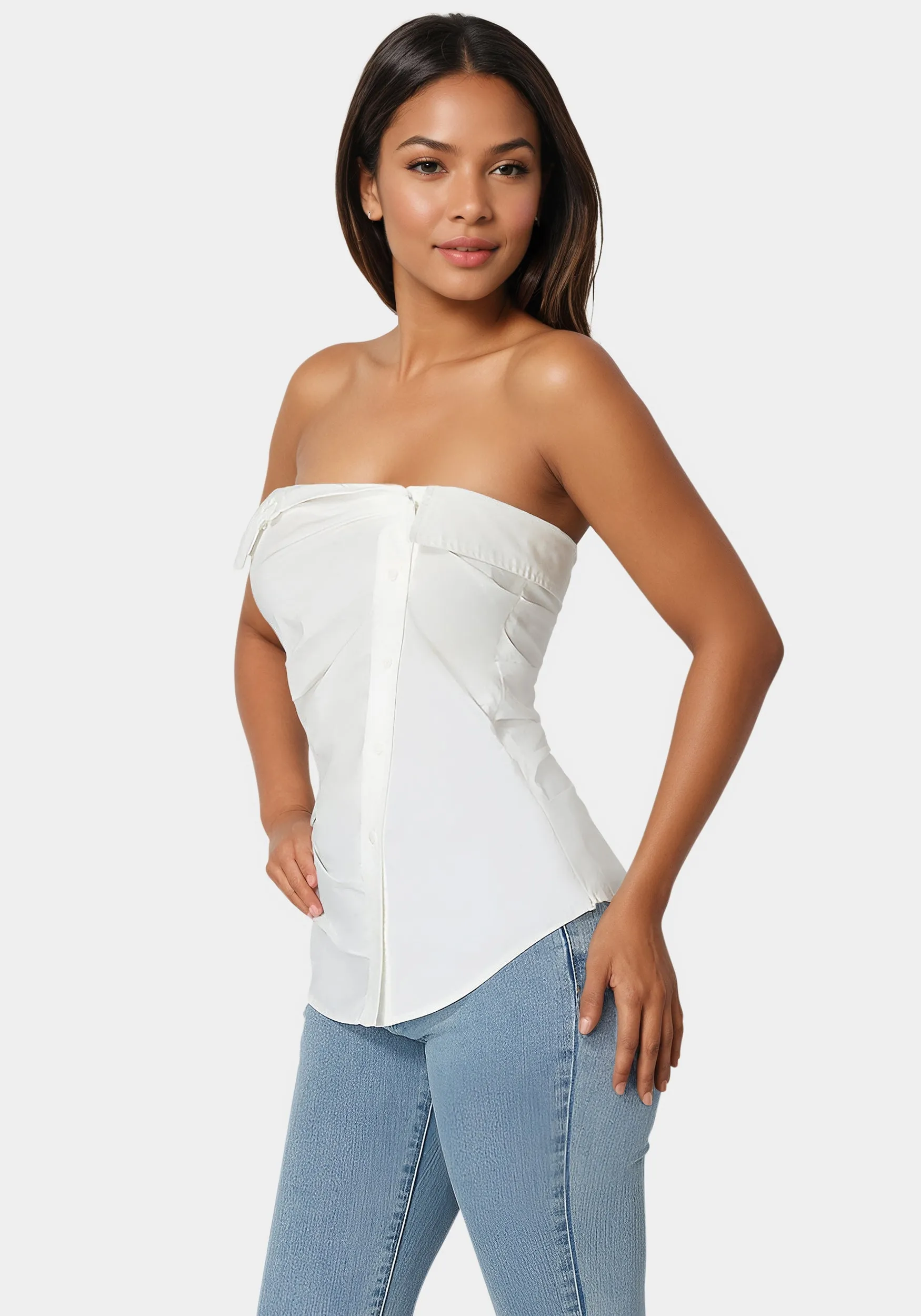 Ruched Asymmetric Top sold by Bebe product image thumbnail 2