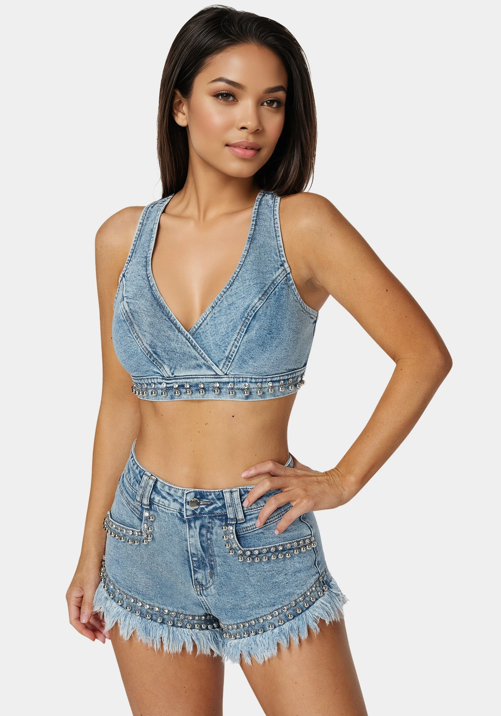 Studded Denim Top sold by Bebe product image thumbnail 2