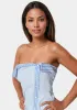 Ruched Asymmetric Top sold by Bebe