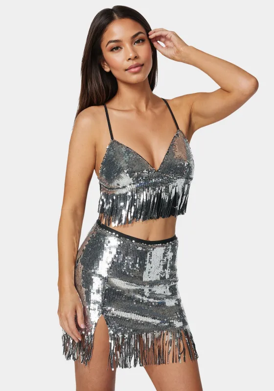 Lace Shrug And Sequins Cami sold by Bebe