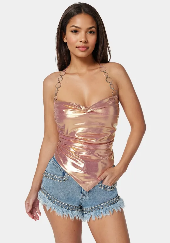 Metallic Handkerchief Top sold by Bebe