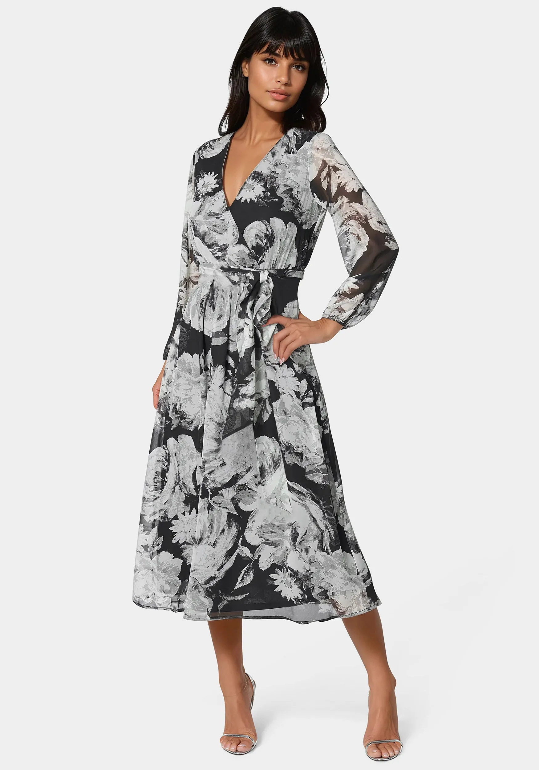 Surplice Chiffon Midi Dress sold by Bebe