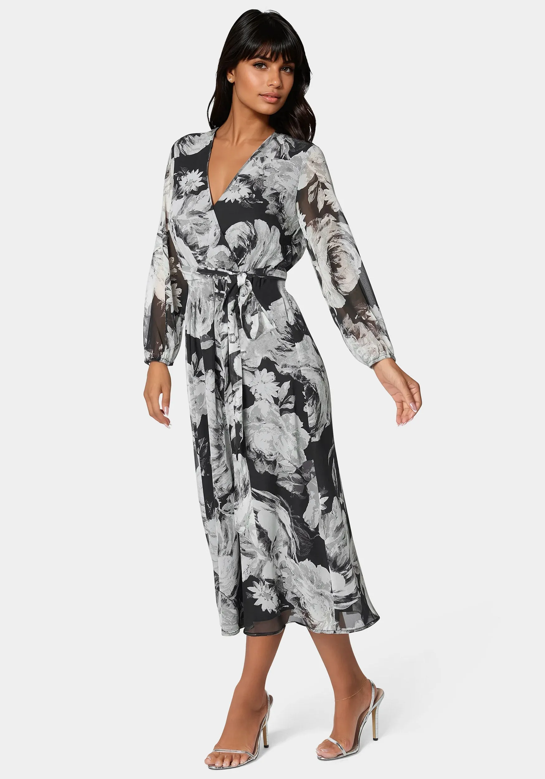 Surplice Chiffon Midi Dress sold by Bebe product image thumbnail 2