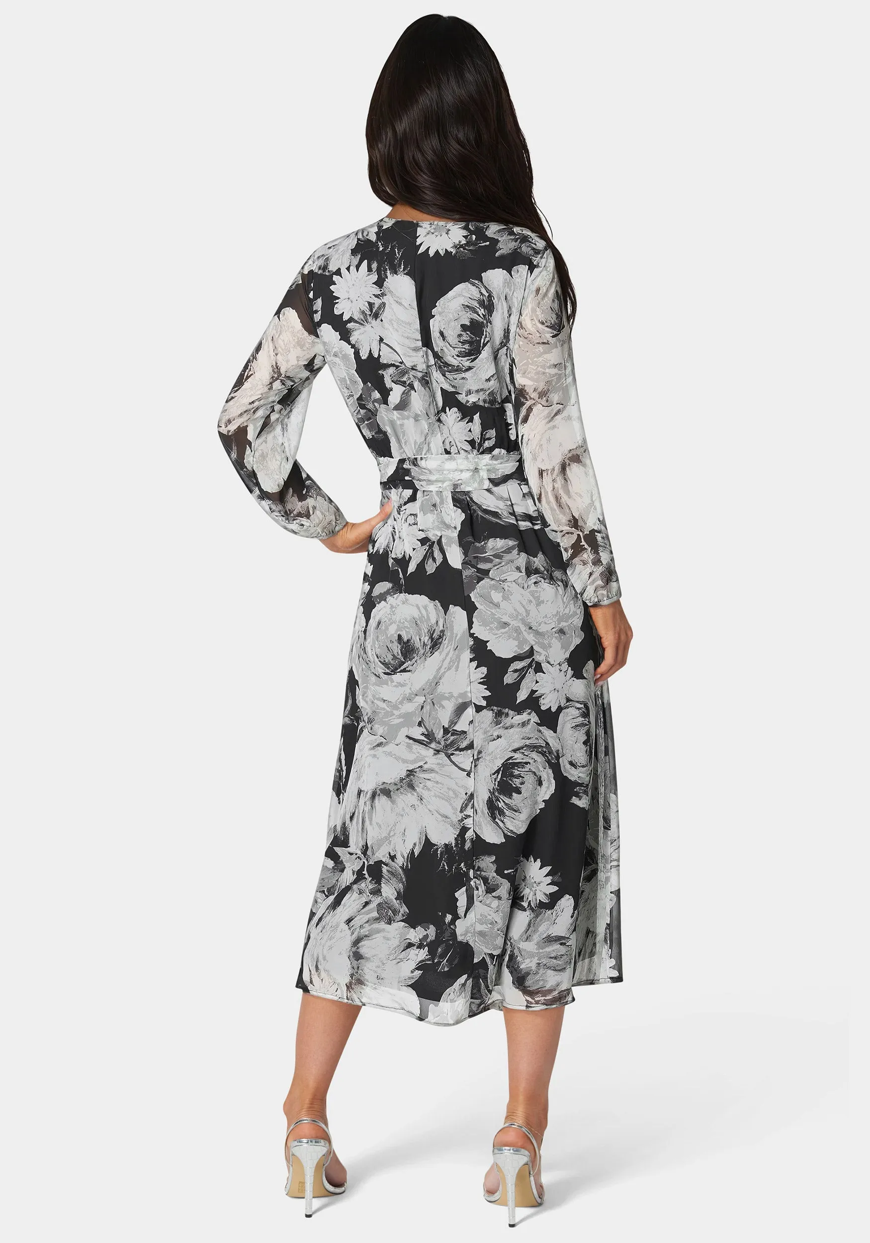 Surplice Chiffon Midi Dress sold by Bebe product image thumbnail 3