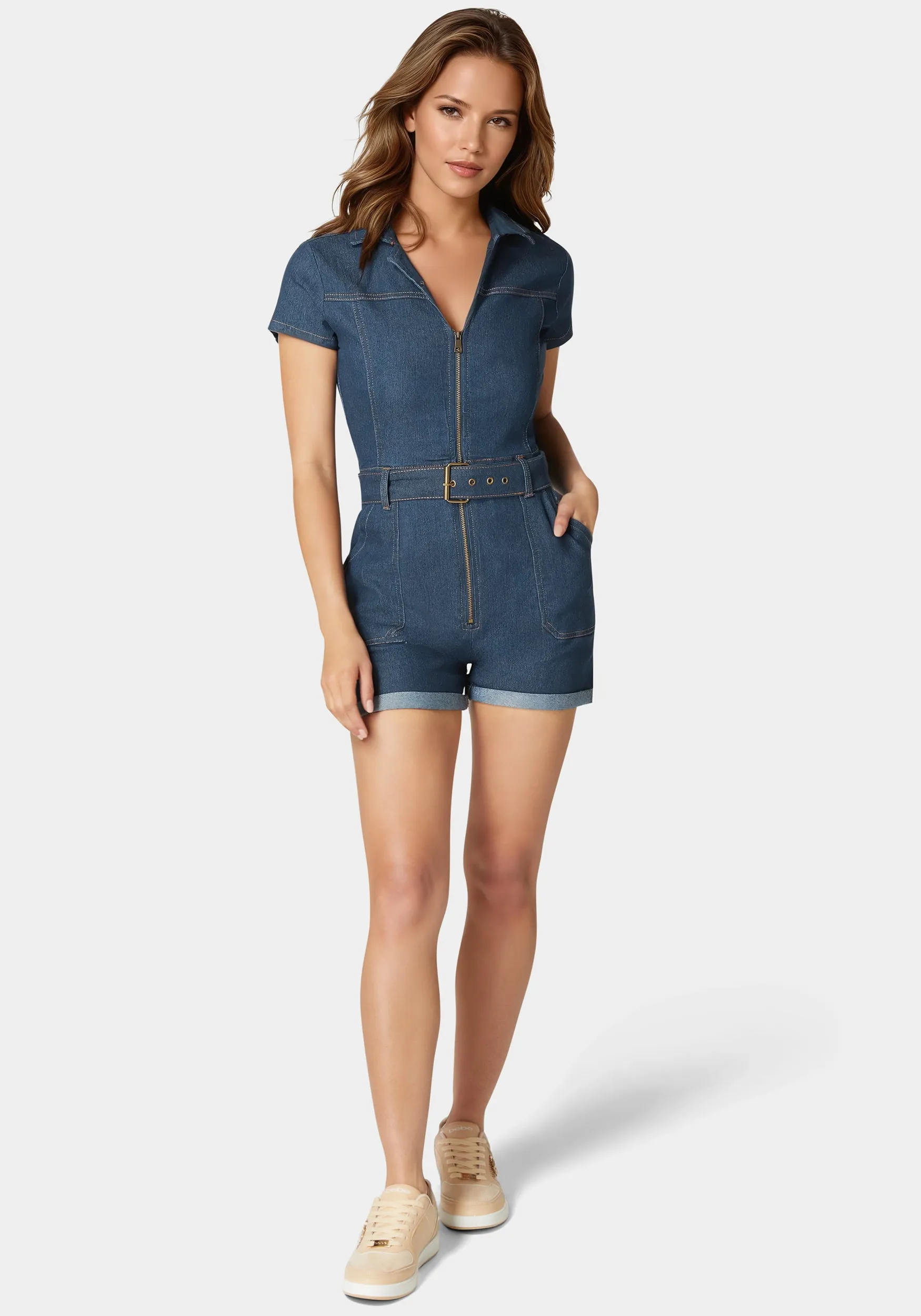 The Belted Romper sold by Bebe