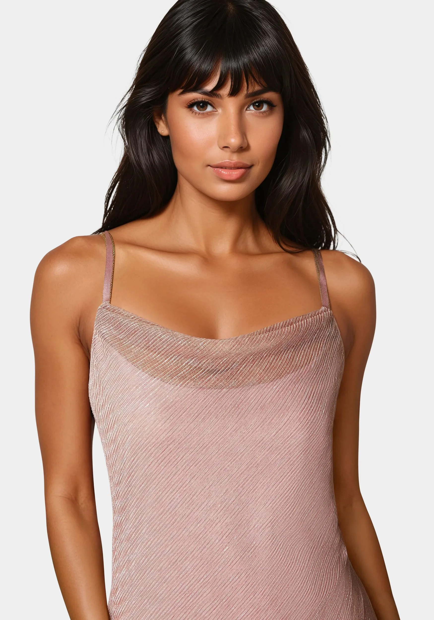 Pleated Cowl Neck Midi Dress sold by Bebe product image thumbnail 4