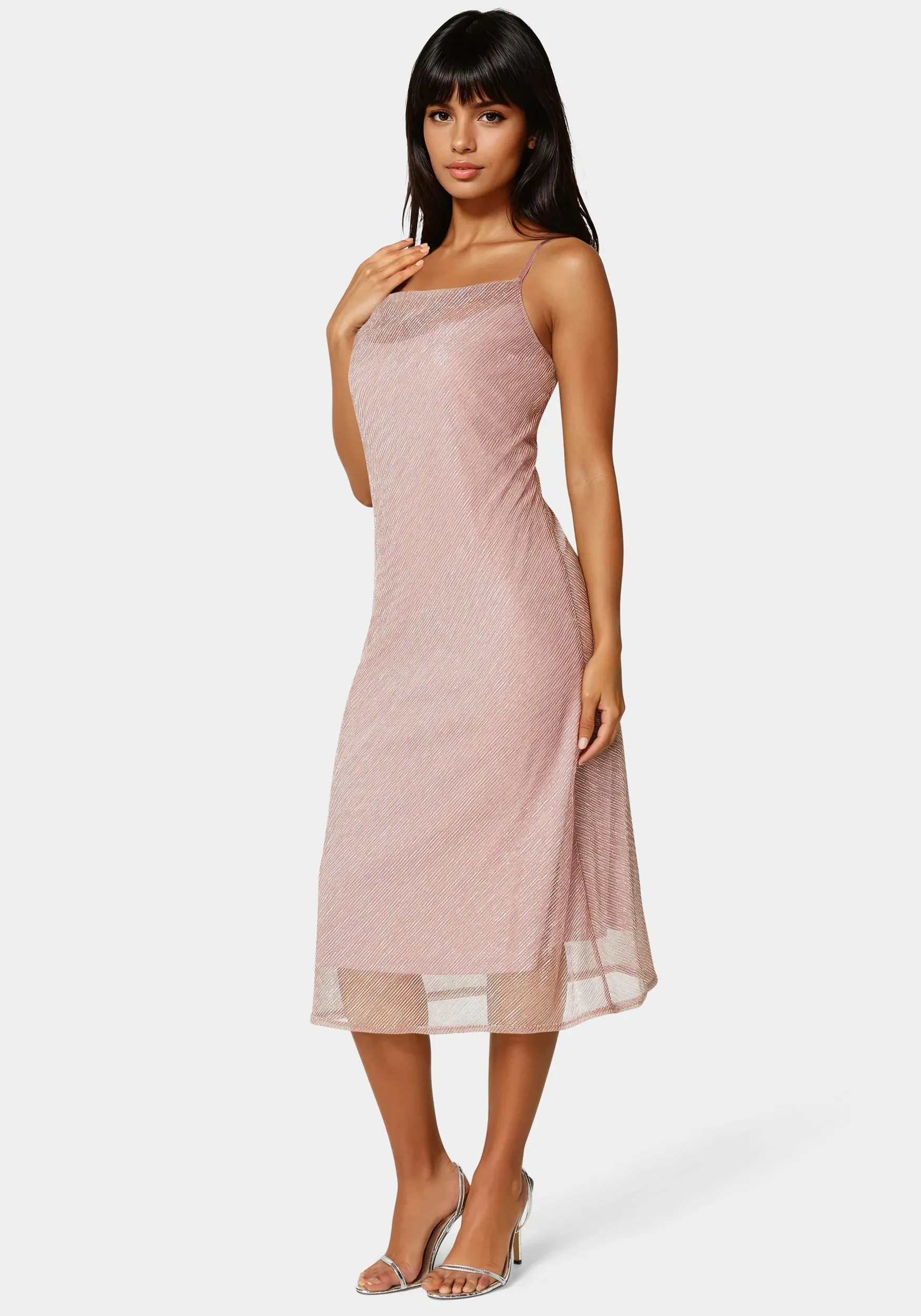 Pleated Cowl Neck Midi Dress sold by Bebe product image thumbnail 2