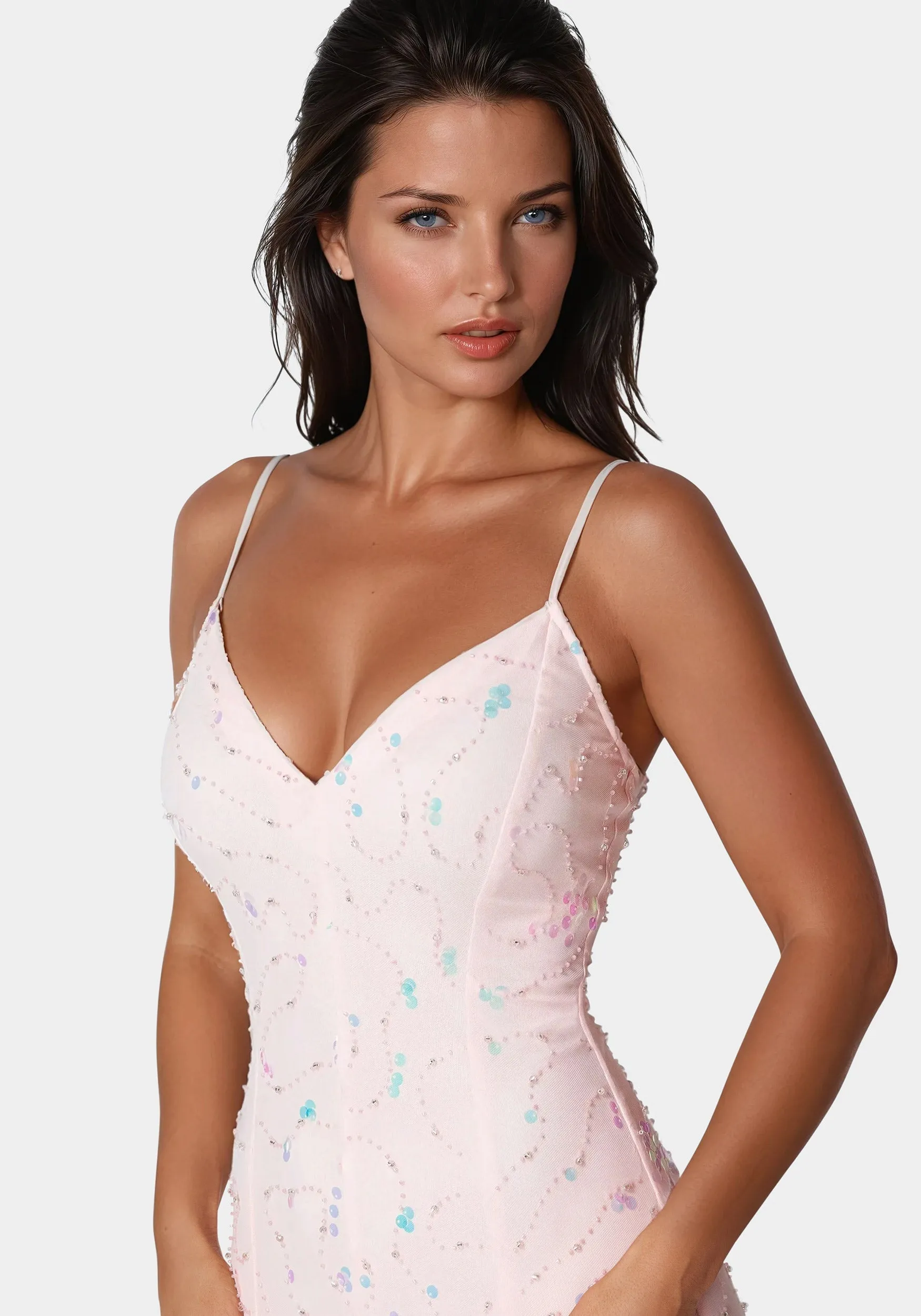 Cascade Beaded Mesh Gown sold by Bebe product image thumbnail 4