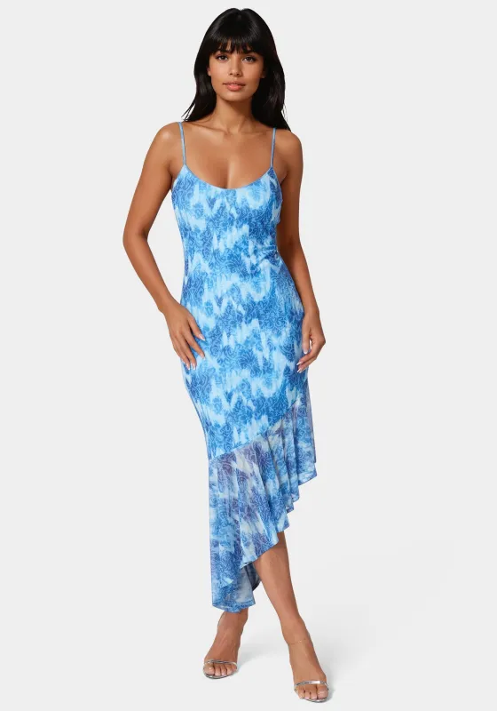 Cascade High Low Mesh Dress sold by Bebe