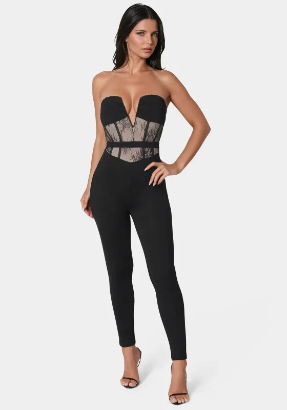 Lace Corset Catsuit sold by Bebe