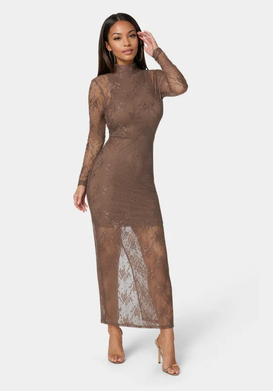 Illusion Lace Maxi Dress sold by Bebe