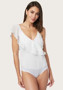 Ruffle Detail Bodysuit sold by Bebe