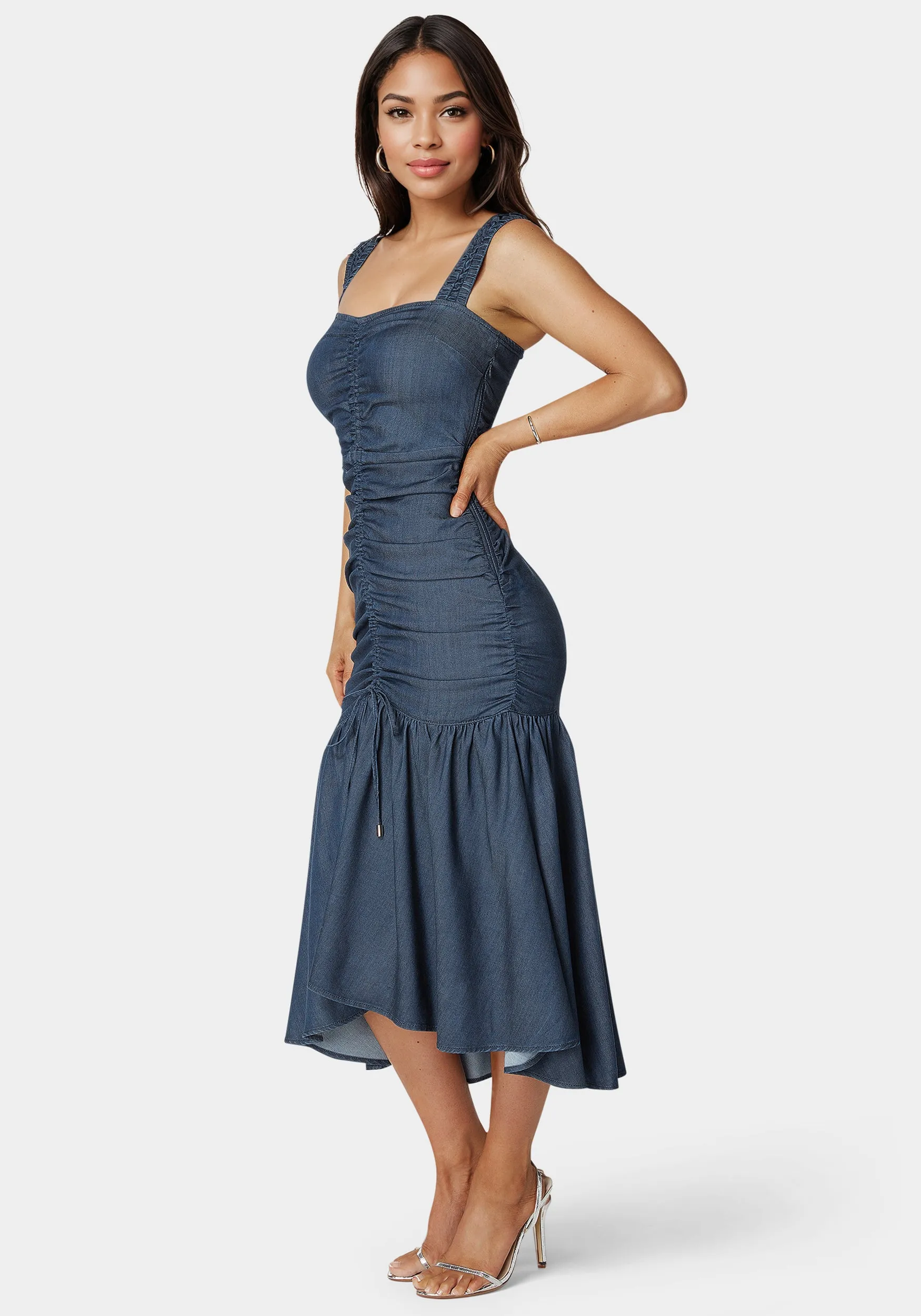 Ruched Denim Dress sold by Bebe product image thumbnail 2
