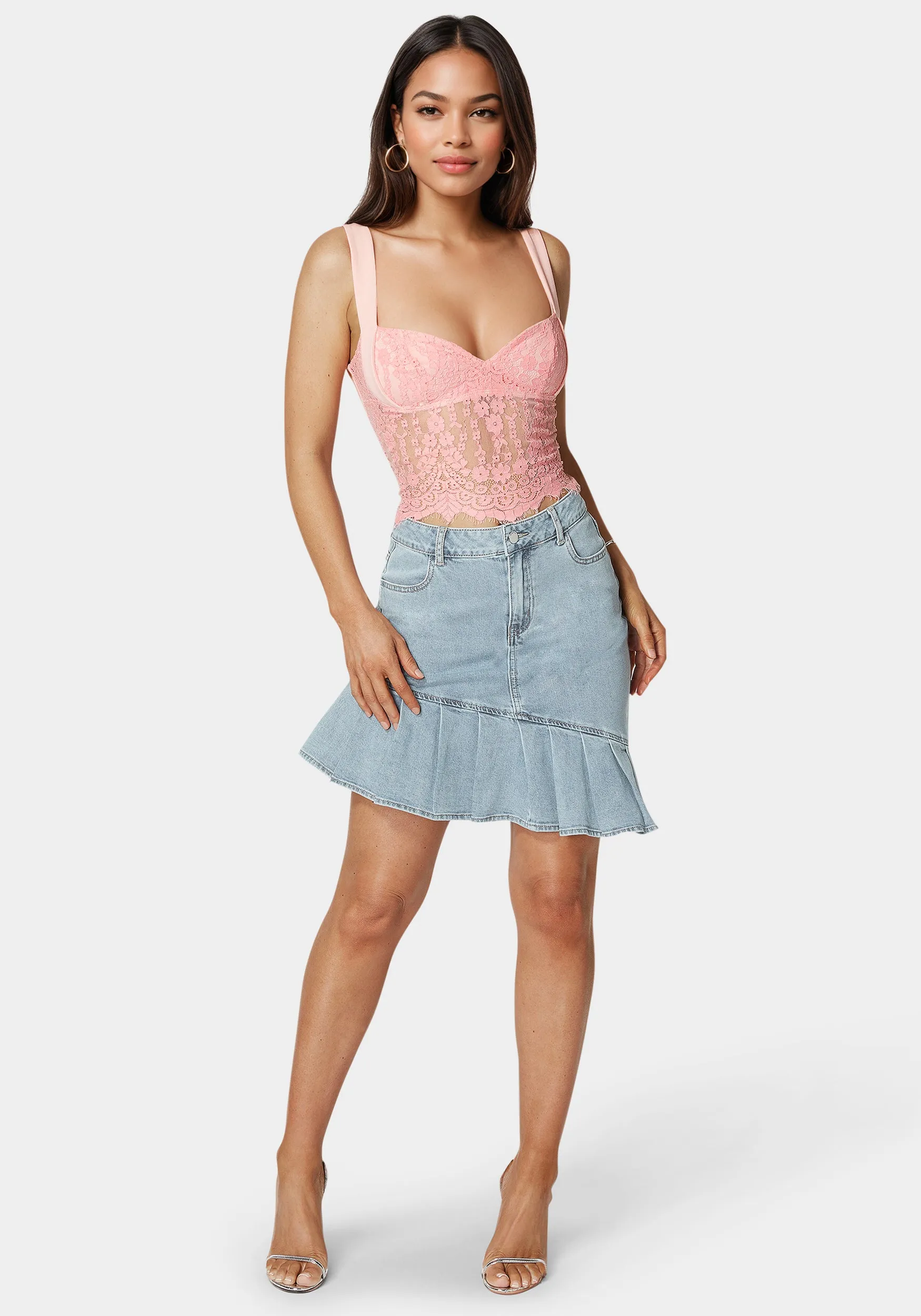 Asymmetric Denim Skirt sold by Bebe product image thumbnail 2