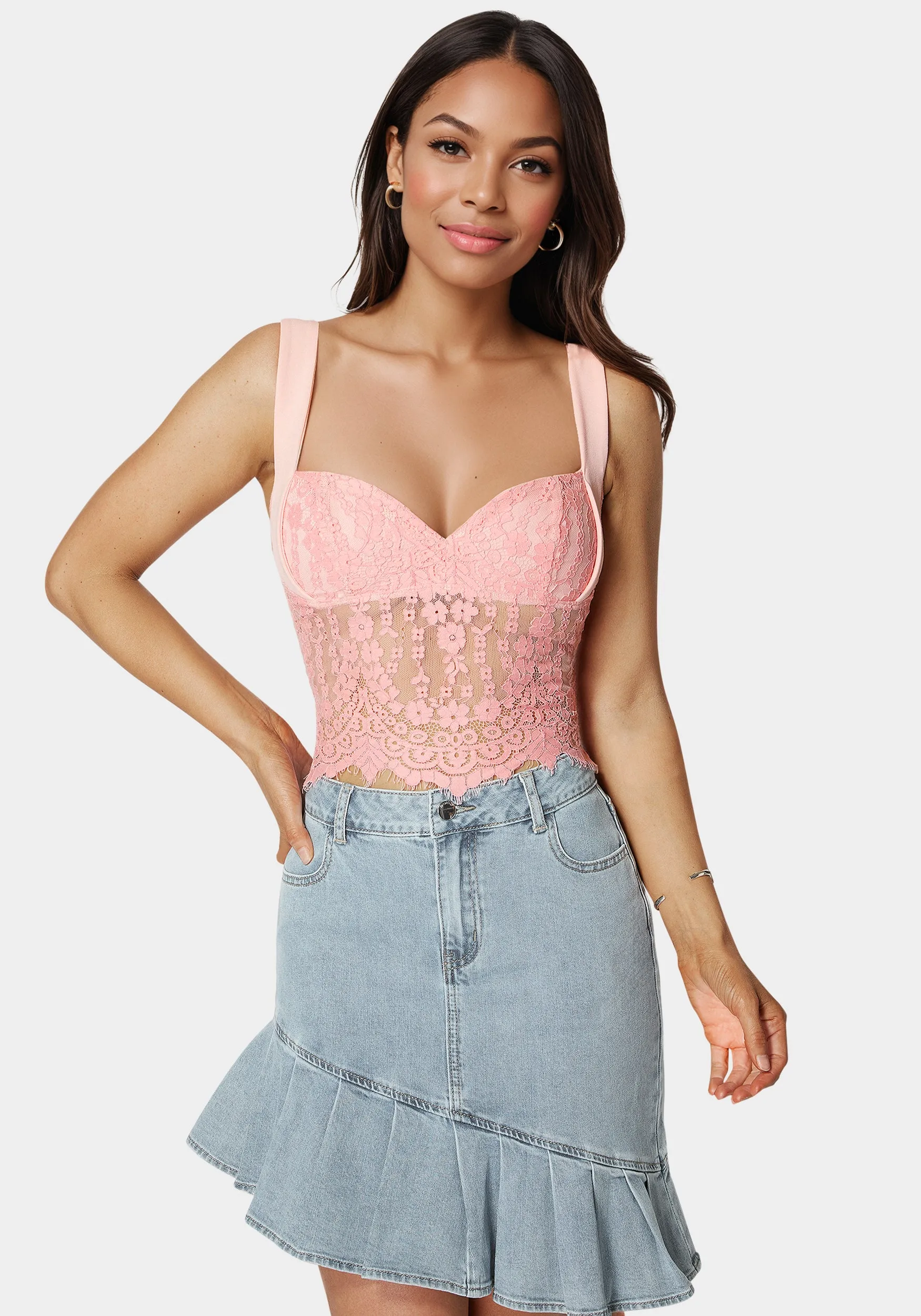 Lace Sweetheart Top sold by Bebe