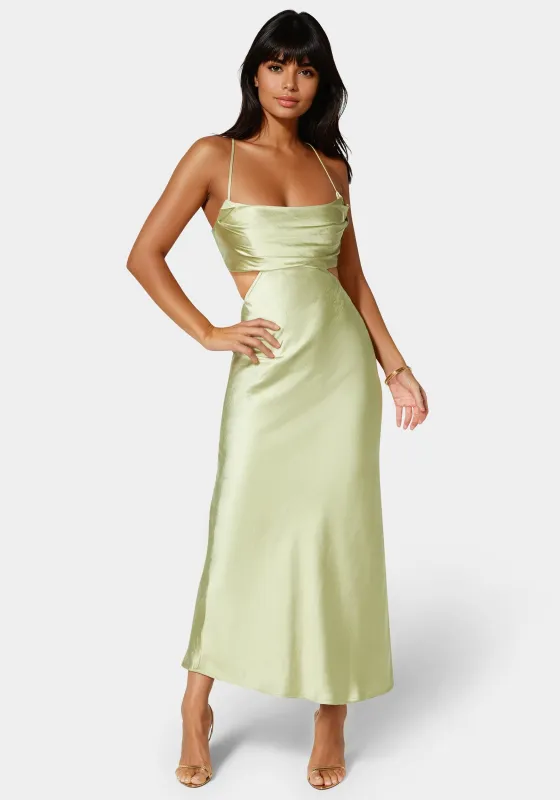 Open Back Cut Out Midi Slip Dress sold by Bebe