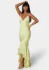 Tiered Satin High Low Gown sold by Bebe